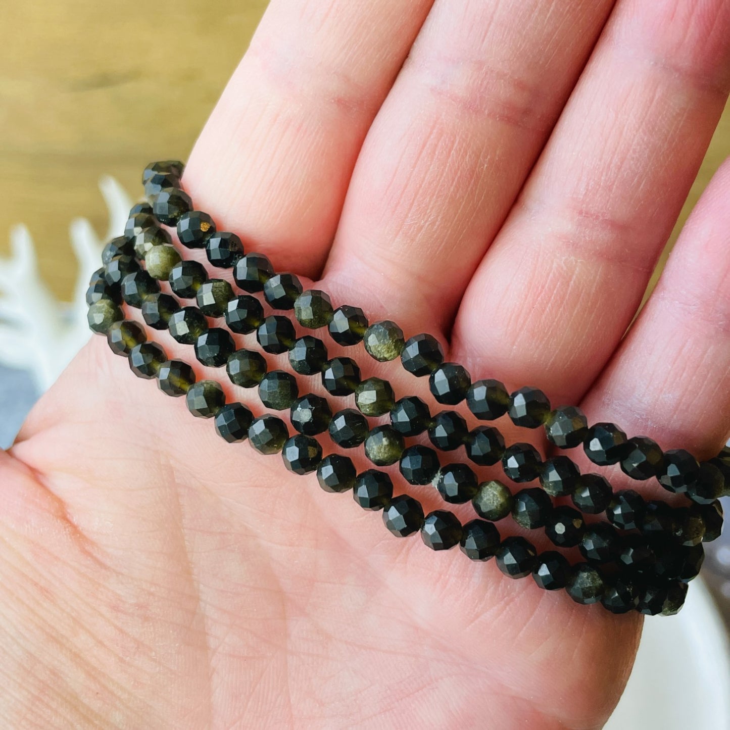 Zlati obsidian - zapestnica 4 mm